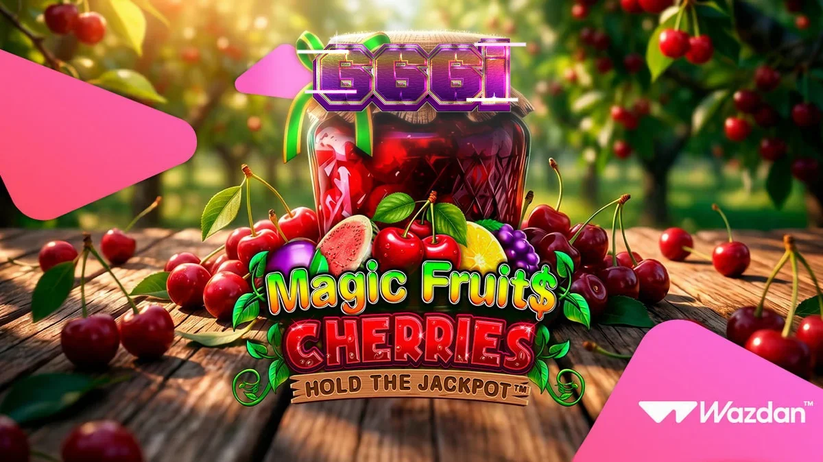 Tampilan visual mesin slot Magic Fruit$: Cherries dengan simbol buah klasik dan elemen modern.